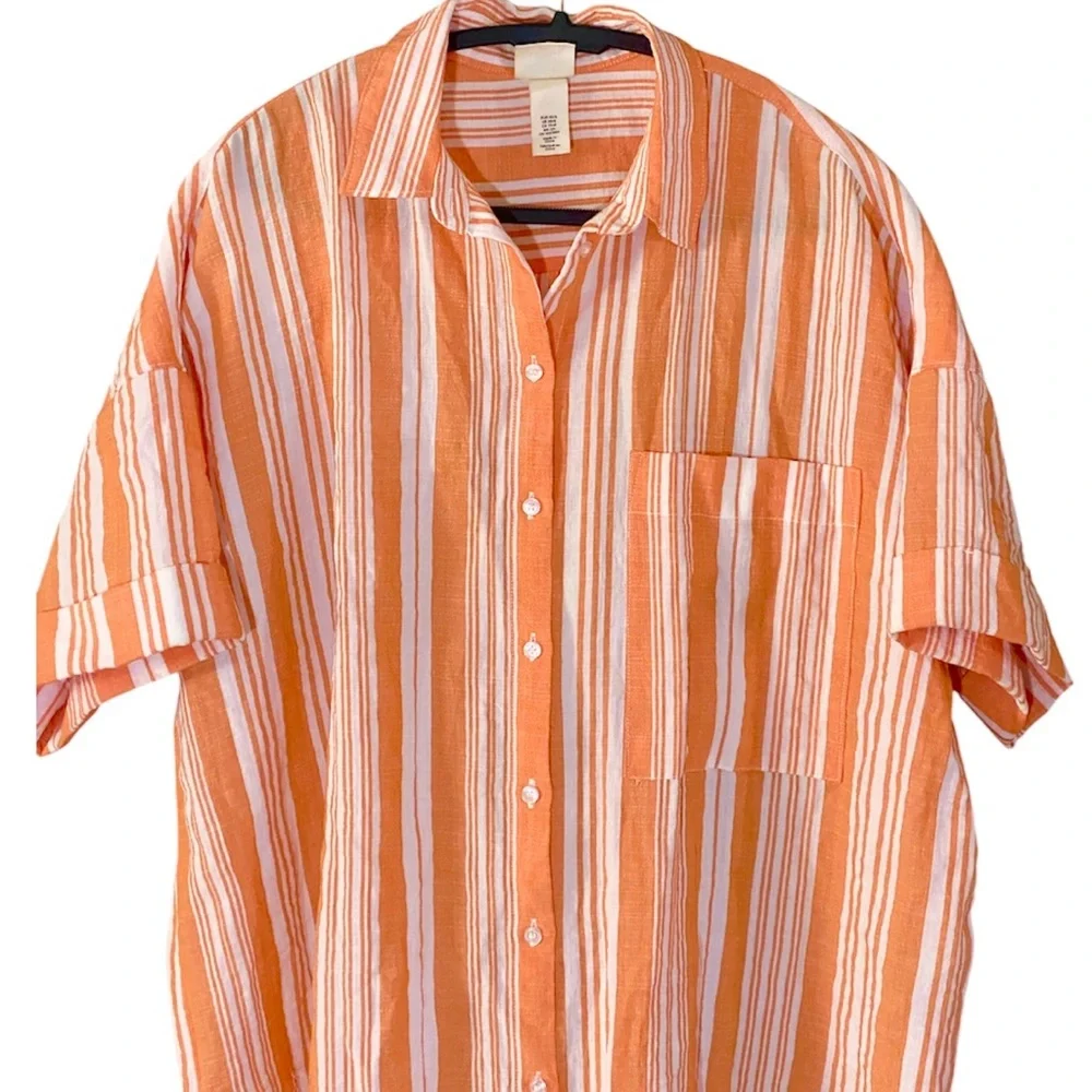 lemlem x H&M Striped Beach Cover Up XS Oversized Shirt Dress Resort Coastal